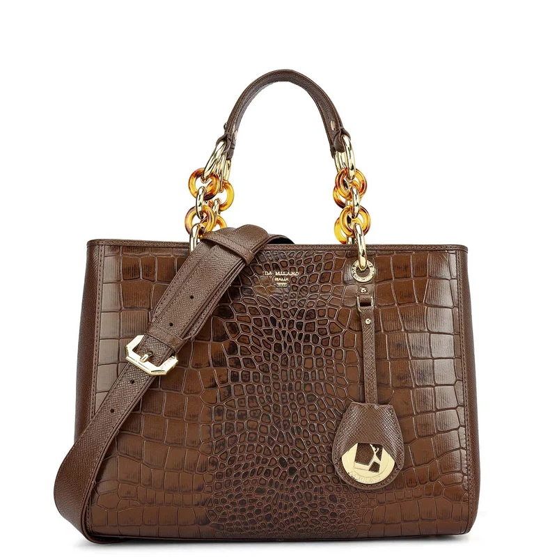 دا ميلانو حقيبة ساتشل جلد تمساح متوسطة - جوزي